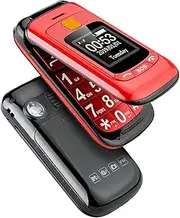 Big Button Mobile Phone, 4G 3G 2G Unlocked Flip Cell Phone Dual SLM Card Dual Standby+SOS Function+ Big Font Clear Sound Vibration Reminder for Elderly, Children,Red