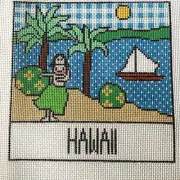 Needlepoint Canvas Hand Stitch Painted Susan Treglown Hawaii Hula Dancer 12 Ct