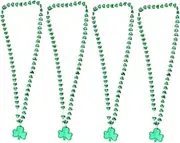 Generic 4pcs Saint Patrick's Day Necklace Green Shamrock Beads Necklaces St Paddys Day Accessories Irish Bead Necklace Green Bead Necklace Patricks Day Necklace Patricks Day Bead Chain