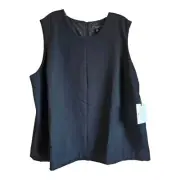 VICTORIA BECKHAM for Target Women's Plus 3X Top Black Sleeveless Fringe Trim NEW