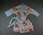 Pact Organic Womens Medium Large Staycation Kimno Floral Print Robe New