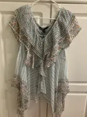 nwt bcbgmaxazria Womens 100% Silk Calida Butterfly Sleeve BacklessTop Sz M