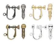 10 Clip On Screw Back Earrings With Loop & Ball Plated Brass Metal