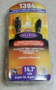 Belkin F3N401-14-ICE 14 ft. IEEE 1394 FireWire Compatible Cable 6-pin/4-pin