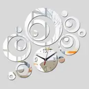 Creative Diy Circle Mirror Clock Wall Sticker White Wall Stickers