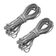 2 Pcs Flat Suede Leather Cord, 5.5 Yards 2.6mm Craft Braid String, Silver