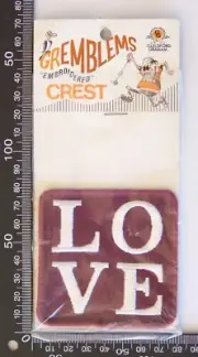 VINTAGE LOVE SOUVENIR EMBROIDERED AUTO PATCH WOVEN CLOTH SEW-ON BADGE EMBLEM