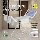 220W Electric Heated Towel Rack Clothes Dryer Warmer 20 Bars Airer Garment Rail