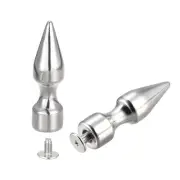 10x35mm Screw Back Rivets, 5 Sets Solid Leather Studs for DIY Silver Tone