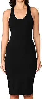 [LaClef] Women's Sleeveless Basic Racer Back Tank Midi Cotton Casual Dress