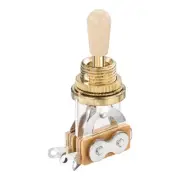 3 Way Short Straight Guitar Toggle Switch Gold with Yellow Tip Knob Cap