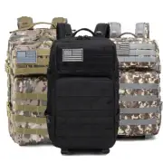 Military Tactical Backpack Large 3 Day Assault Pack Molle Bag 45L Climb Rucksack
