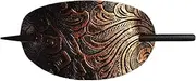 Hair Barrette with Stick, Faux Leather Hair Barrettes Stick Hair Clip, Hair Slider Pin Ponytail Holders, Bohemian Style Hair Accessories Barrette for Women Girls