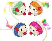 VERDANVERSE 4pcs Cat Scratcher Interactive Kitten Plaything Creative Mouse Design Indoor Cat Accessory for Healthy Exercise and Fun Durable and Safe for Hours of Play Random Color
