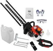 24 Inch Cordless Hedge Trimmer, 26CC 2-Stroke Gas Powered Hedge Trimmers with Double Side Blade Air Cooled Bush Cutter Fuel-efficient Low Voice Grass Trimmer for Garden