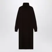 [Roberto Collina] Brown Cashmere Blend Turtleneck Dress XS Brown