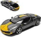 FERRARI 296 GTB ASSETTO FIORANO GRAY YELLOW STRIPES MAISTO 1:18 FREE SHIPPING