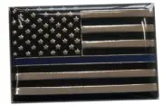 Pack of 3 USA Thin Blue Line Rectangle Bike Motorcycle Hat Cap Lapel Pin HP6118