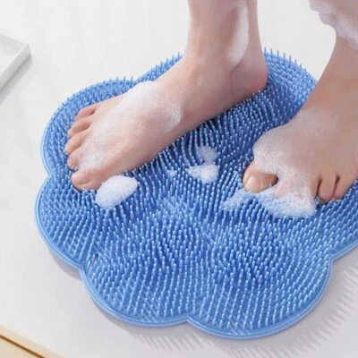 Shower Foot Scrubber Mat, Back Washer Exfoliating Bath Wash Pad, Wall Mounted Sl
