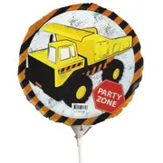 Construction Trucks Air Fill Balloon with Stick