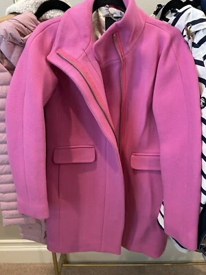 NWT J Crew Italian Stadium Cloth Pink Wool Cocoon Coat Jacket Womens Sz 0 RV$350