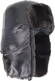 [HAOHIZE] Winter Safe Protection Hat,Warm Russian Hat Thickened Plush Outdoor ABS and PU Warm Trapper Hat for Construction Sites
