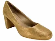 Donald J Pliner Women's Parris Metallic Block Heel Pumps Bronze Size 7.5 M