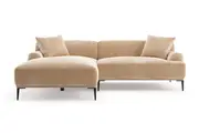 Brosa Seta 4 Seater Sofa with Chaise (Almond Spice, Left Chaise)