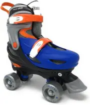 Skates Boys Adjustable Junior Quad Skates - Blue/Black/Orange - Small Sizes J10-