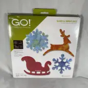 ACCUQUILT GO FABRIC CUTTING DIE SLEIGH & SNOWFLAKES 55322