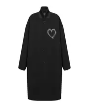 CONTRASTING COLLAR COAT IT40 black
