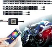 Motorcycle LED Light Kit Multi-Color Neon RGB Strips, Mobile APP Dimming Color Compatible with ATVs UTVs Cruiser Trikes Golf Carts -Waterproof IP65 (Pack of 6)