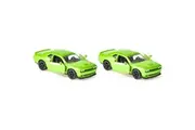 2x Siku Dodge Challenger SRT Hellcat Green Diecast Kids Children Toy Car 3y+