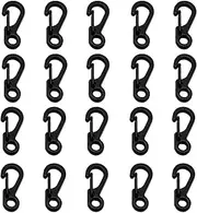 [Huraoerrrr] 20PCS Mini Hanging Buckle, Spring Backpack Clasps, Metal Hook EDC Keychain, Small Bottle Hooks for Flashlight, Backpack (Gun Grey)