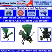 Millers Falls TWM Tow Behind ATV 6.5HP Petrol Wood Chipper, Shredder, Mulcher