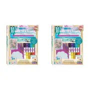 2x Art Maker Watercolour Paints Masterclass Kit w/Paper Brush Palett Painting