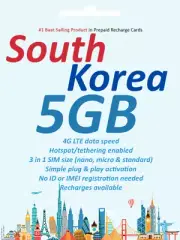 South Korea Travel - 10 days 5GB data SIM card 4G/LTE SK/KT network