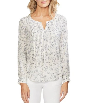 Vince Camuto Womens Tranquil Peasant Blouse, White, Small