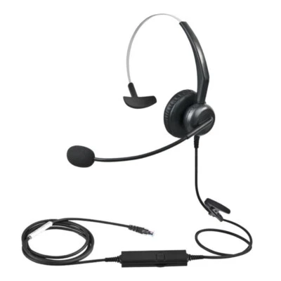VF31 Monaural Corded Operators Call Center Telephone Headset Headphone Earbuds
