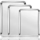 Baking Sheet Cookie Pan Set: 3pcs Stainless Steel Baking Tray - 9/12/16 Inch ...