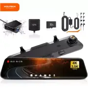 WOLFBOX G900 4K+2.5K Front and Rear Mirror Camera Dash Cam Free 32GB Card