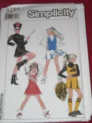 SIMPLICITY #8786 - GIRLS CHEERLEADING - MAJORETTE DRESS-SKIRT-BIB PATTERN 8FF