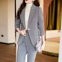 在飛比找蝦皮商城精選優惠-新款優雅氣質女神套裝女 小西服修身百搭上班正裝長袖白領套裝 