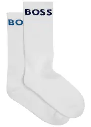 Boss Logo-intarsia Stretch-cotton Socks - set of two - White - One Size ONE SIZE