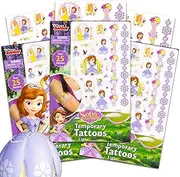 Crenstone Disney Junior Sofia the First Temporary Tattoos (3 Pack) ~ Over 75 Temporary Tattoos from Sofia the First TV Series | Disney Party Favors for Kids