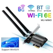 WiFi 6E AX5400 PCIe WiFi Card Tri-band Bluetooth 5.3 Network Adapter MT7922 Chip