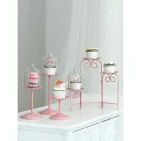 在飛比找ETMall東森購物網優惠-婚慶甜品臺粉色蛋糕架子 帶罩子點心架 杯子蛋糕展示架高腳蛋糕