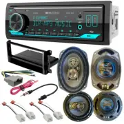 Bluetooth MP3 AM/FM Car Stereo & Door Speakers for 2009-2012 Dodge RAM 1500/2500