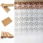 Wooden Flower Pattern Embossed Rolling Pin Engraved Cookies Biscuit Baking Tools