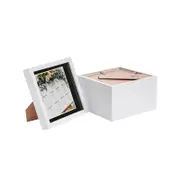 Nicola Spring 5 Piece 8 x 8 3D Shadow Box Photo Frame Set - Craft Display Picture Frame with 6 x 6 Mount - White